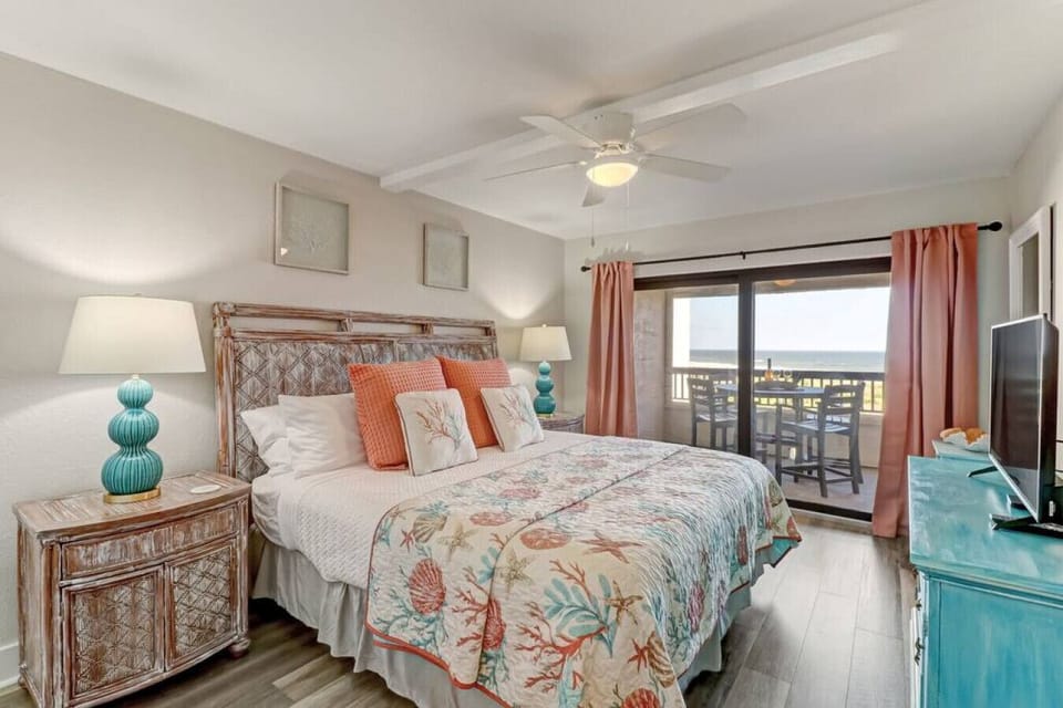 Ocean view master bedroom with balcony