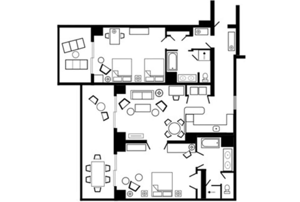 Two bedroom, room layout
