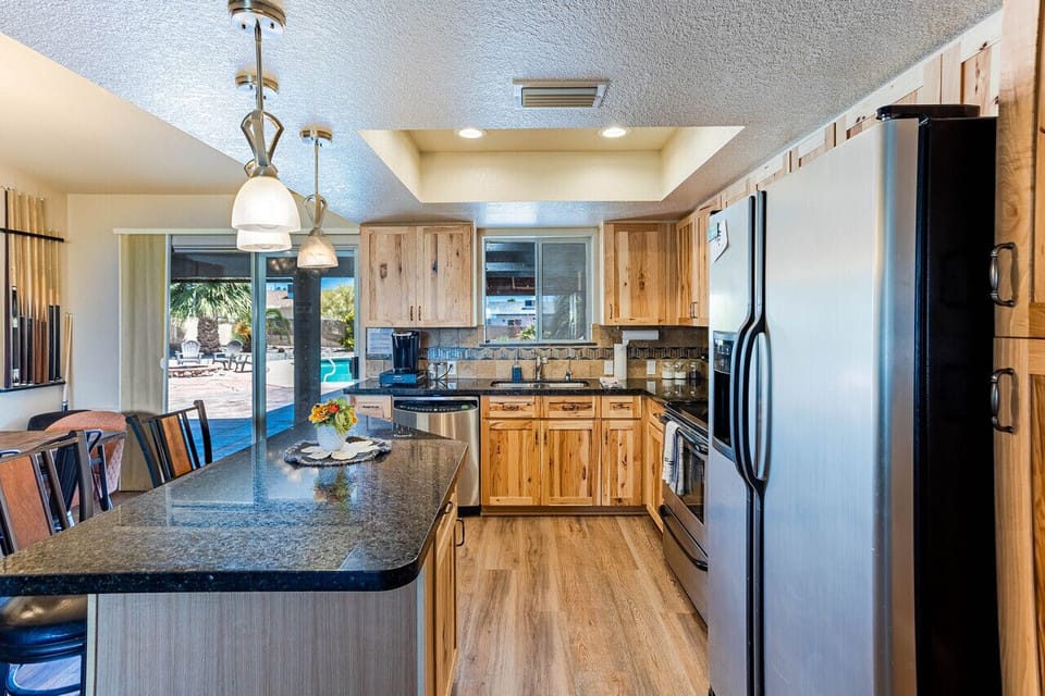 The kitchen is fully equipped with everything you need for a carefree stay