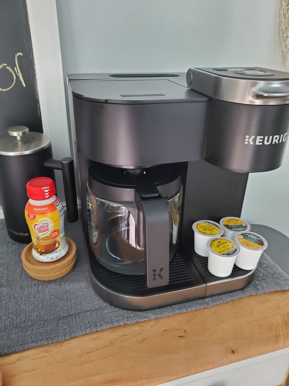 Drip and k-cup coffee, cleaned after EVERY stay!