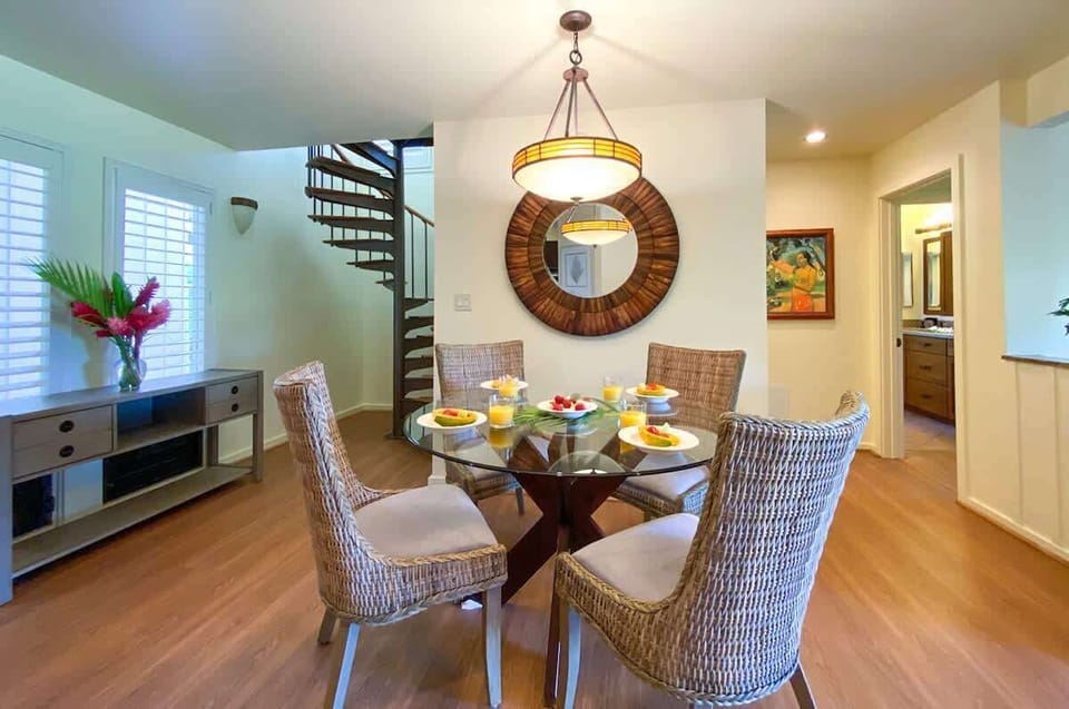 Dining Area with Stairs to Loft