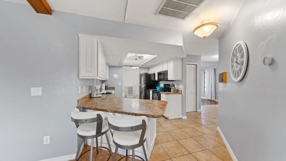 Kitchen with bar seating