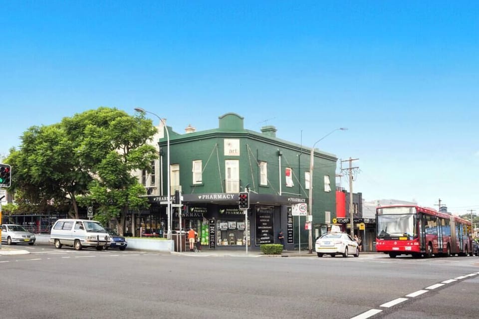 Easy Bas transport leaving Annandale Village to Central Station and Sydney CBD every few minutes 