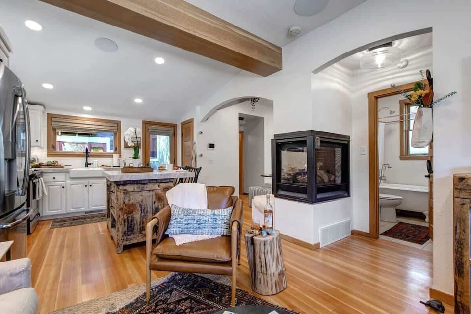 Open concept kitchen and living room.