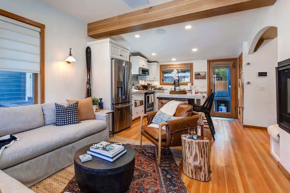 Open concept kitchen and living room.