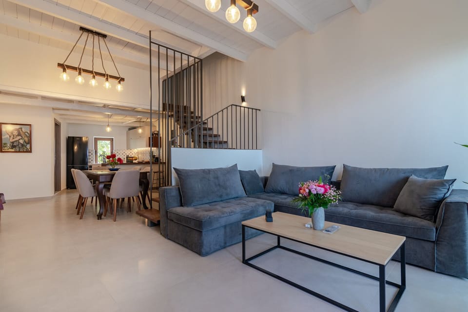 Living area of Incredible view,Stone build,Infinity pool,Maroulas,Rethymno,Crete