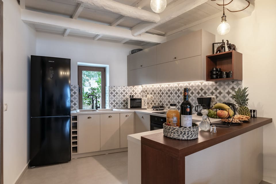 Kitchen of Incredible view,Stone build,Infinity pool,Maroulas,Rethymno,Crete
