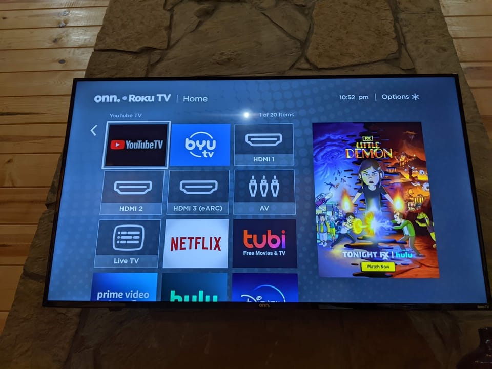 Youtube TV included with your stay on all TV's