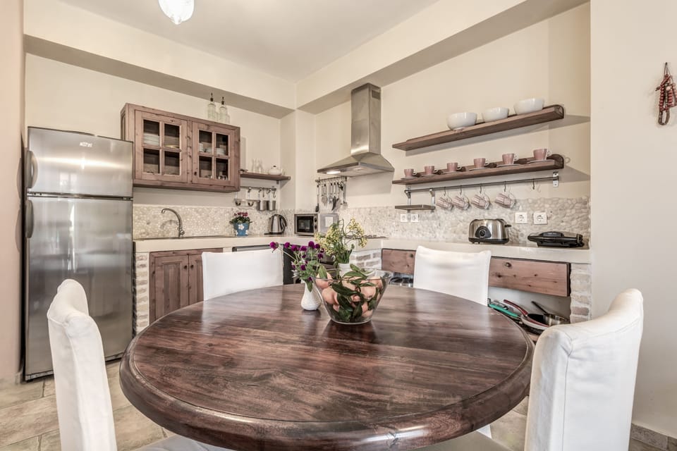 Full-size fridge, microwave, oven, espresso maker