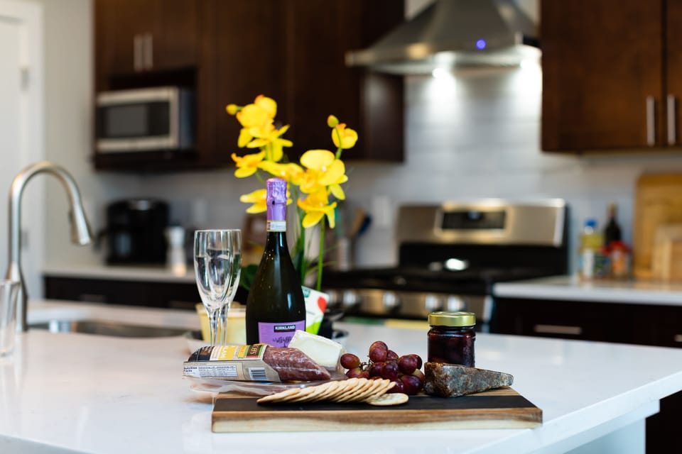 Enjoy a bottle of the complimentary champagne