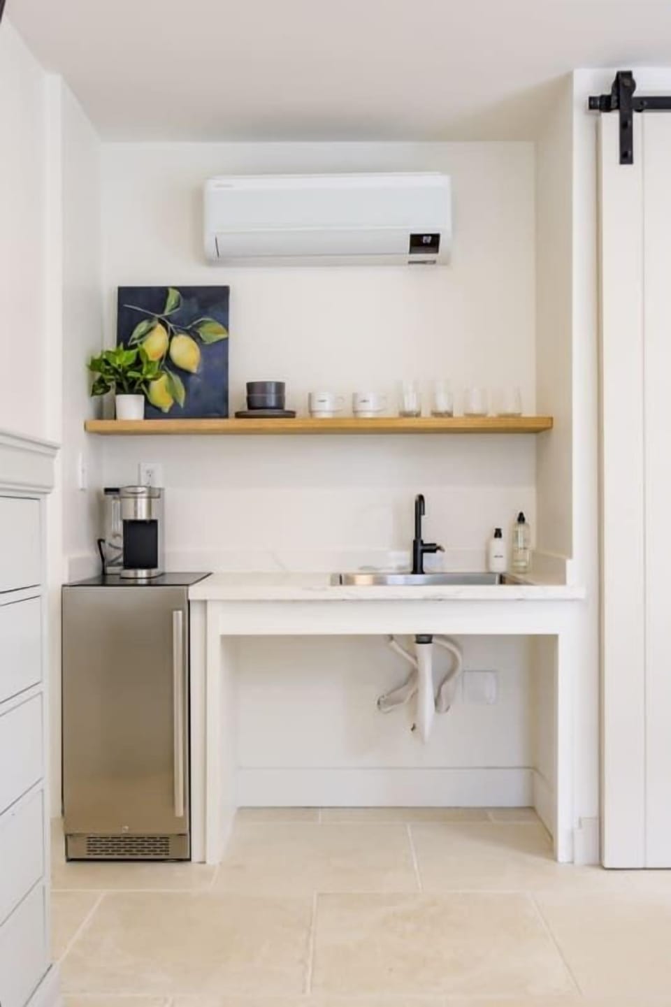 kitchenette with Nespresso, microwave and mini fridge