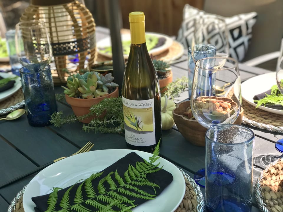 Dining al fresco with local area wine.