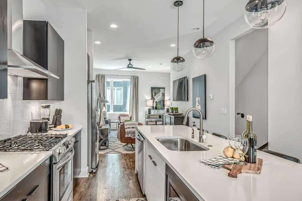 Huge kitchen island for gathering