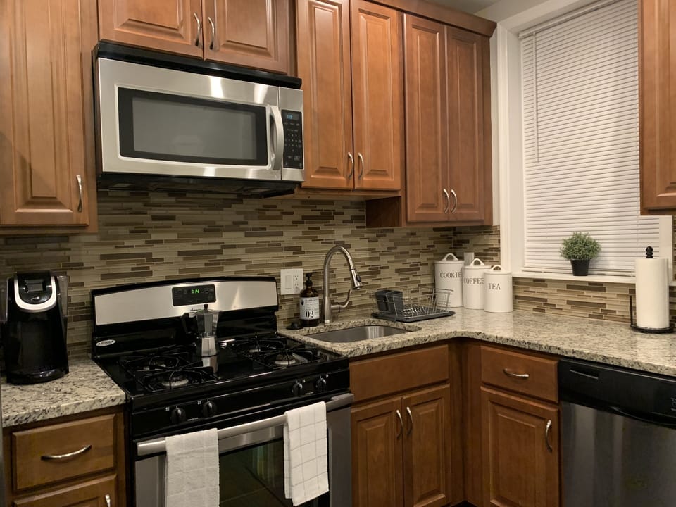 Fully Stocked Kitchen.