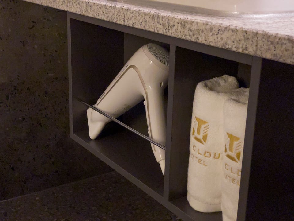 Shower, free toiletries, hair dryer, bathrobes