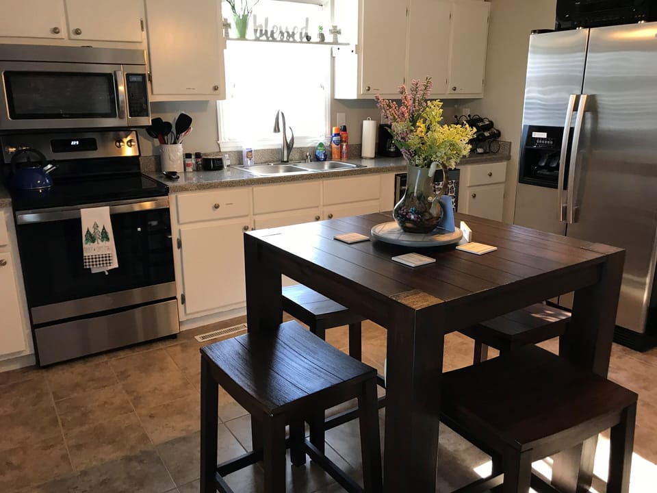 Kitchen with SS appliances
