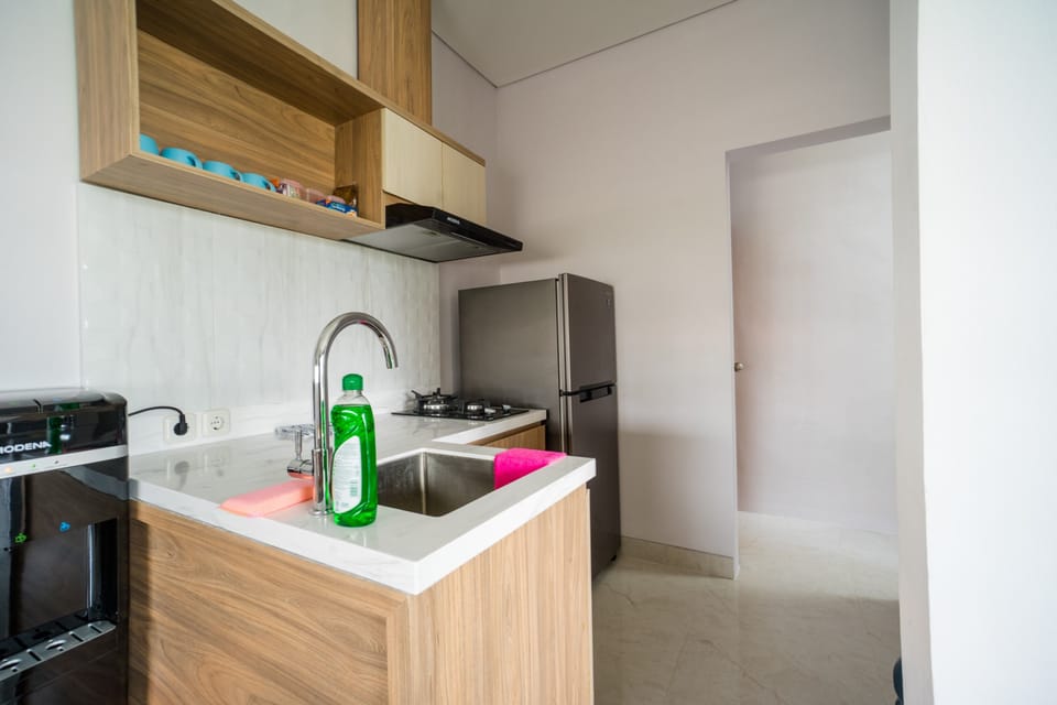 Villa, 1 Bedroom, Private Pool | Private kitchen | Coffee/tea maker, fridge, electric kettle, cookware/dishes/utensils