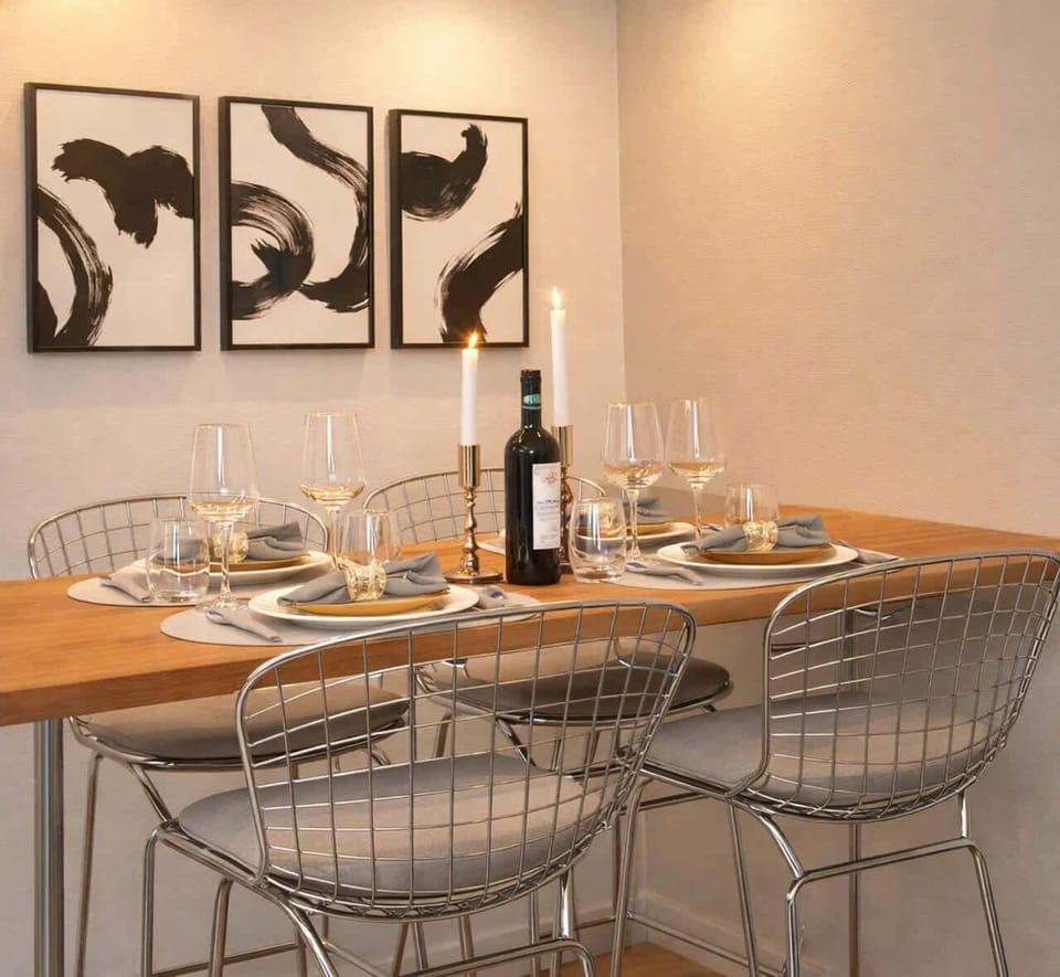 The dining table can accomodate up to 5 guests