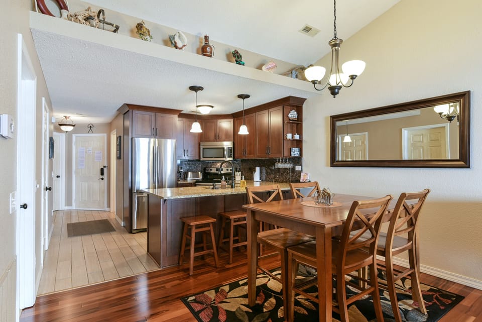 Dining with bar area and full kitchen