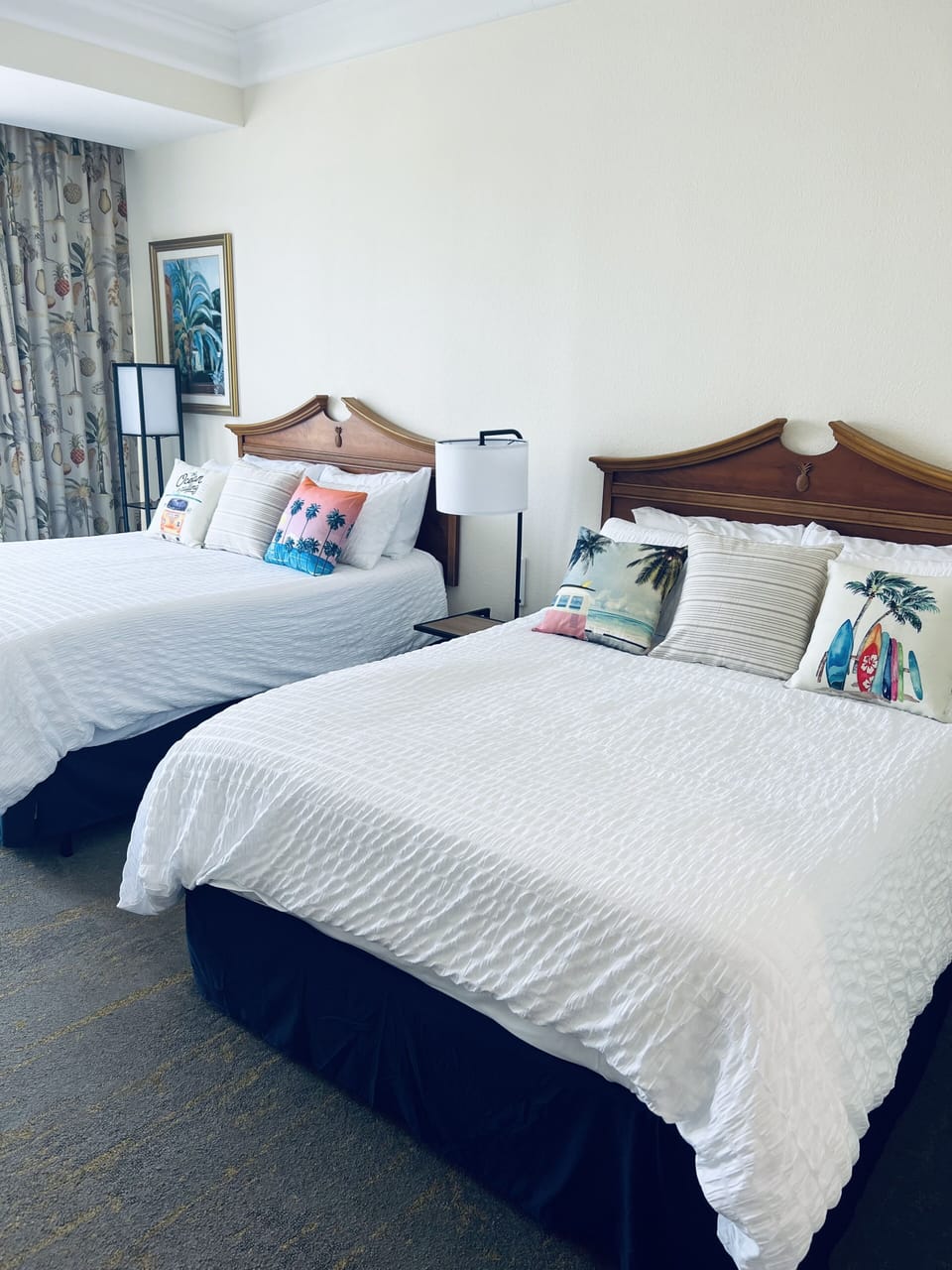 TWO QUEEN SIZE BEDS.