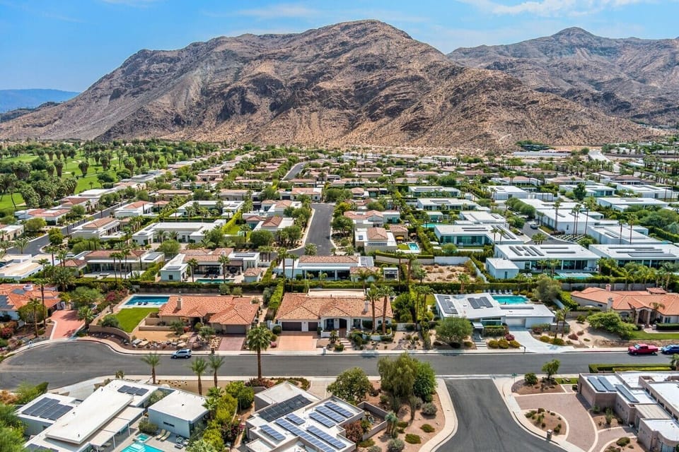 Aerial View Facing East With Indian Canyons Golf Course To The North