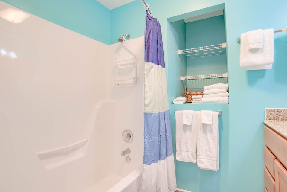 Bathroom with tub/shower combo! 