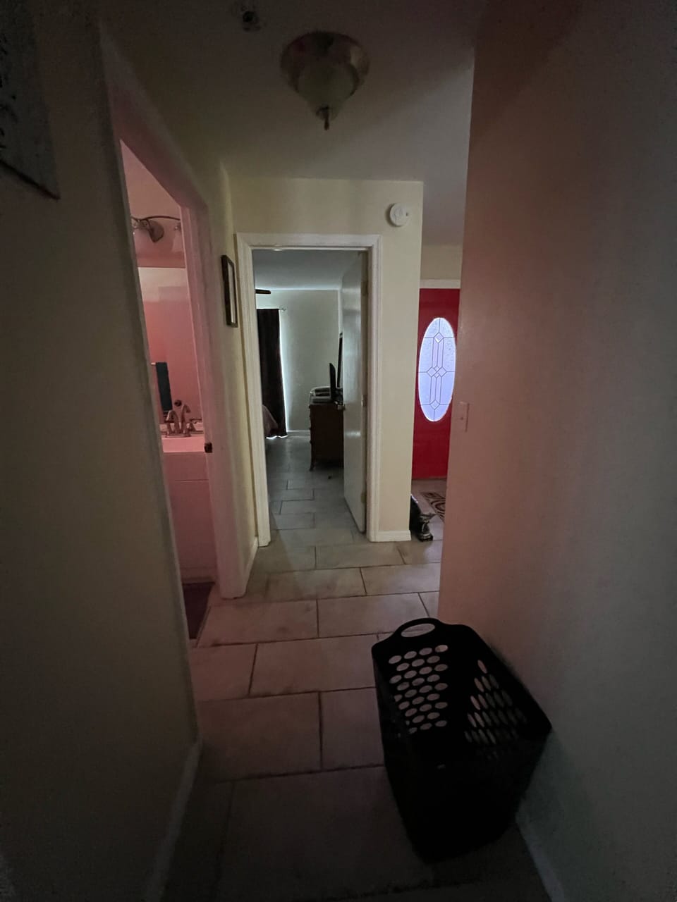 Hallway between bedrooms and bath 