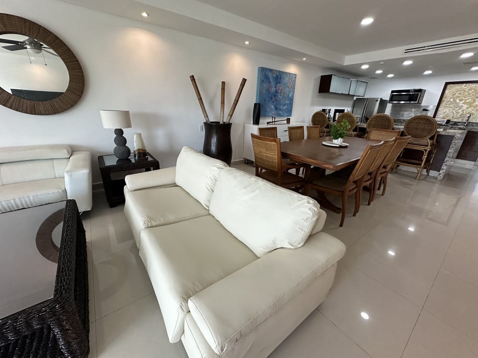 Superior Apartment, 3 Bedrooms, Marina View | Living area | 42-inch Smart TV with digital channels