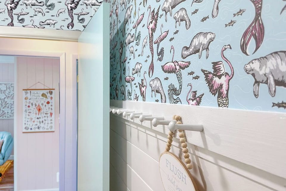 Like the rest of the house, the bathroom is small, but well laid out.