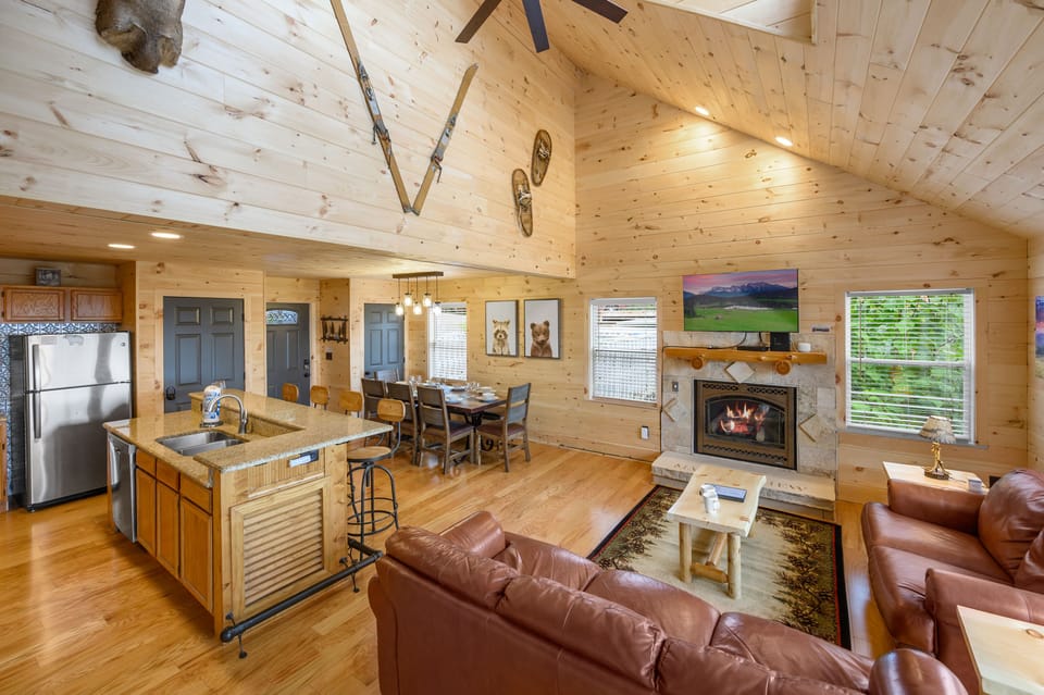 Luxury finishes surround you in the open concept, perfect for the entire group!