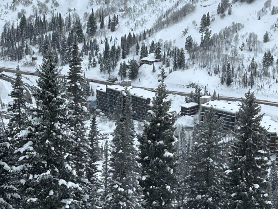 This is the Iron Blosam Lodge shot from the mountain skiing down. 