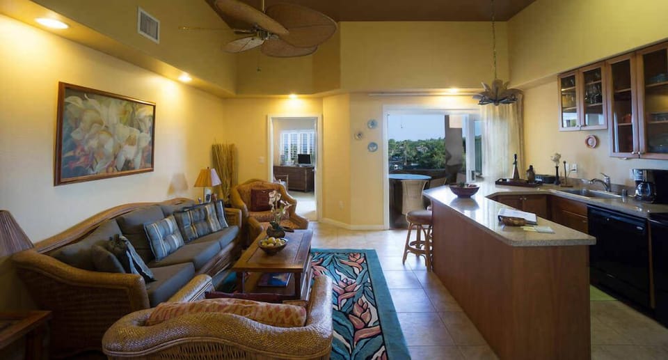 Condo, Multiple Beds, Balcony, Ocean View (2-302 The Beach Villas at Kahaluu) | Living area