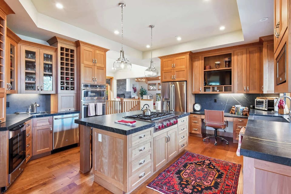 Luxury House, Multiple Beds, Patio, Mountain View (Lakeview Mountain Chalet) | Private kitchen | Fridge, microwave, coffee/tea maker