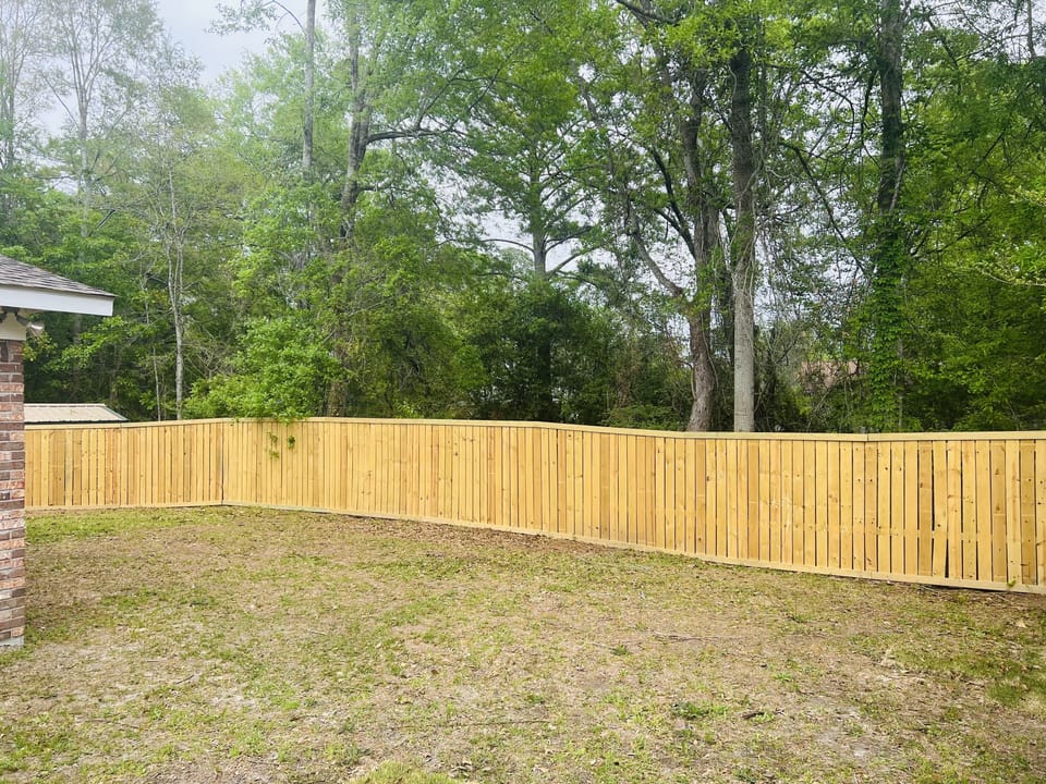 Fully fenced in backyard