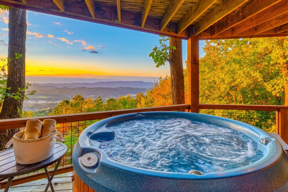 Relax in the 5-person hot tub. Just outside the second master bedroom