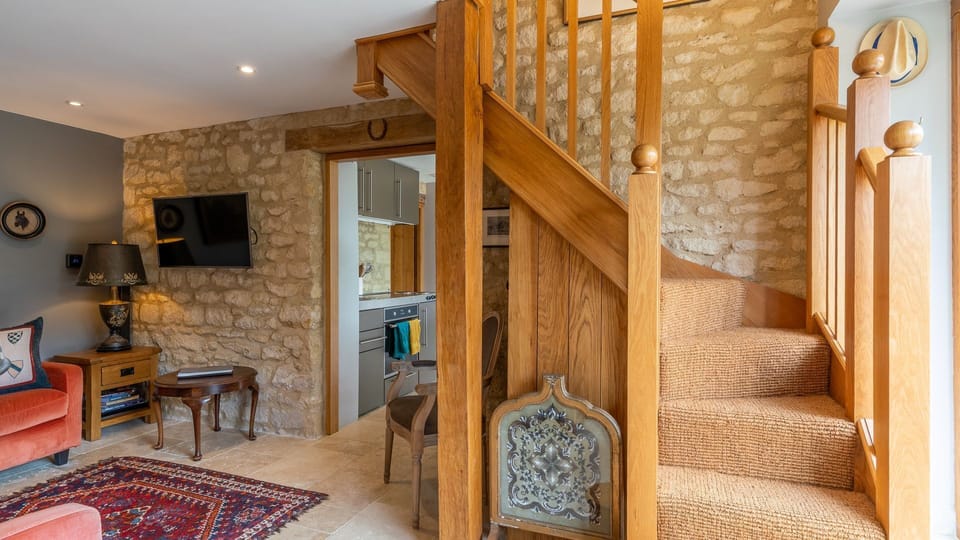Living Room and Staircase, Little Coach House, Bolthole Retreats