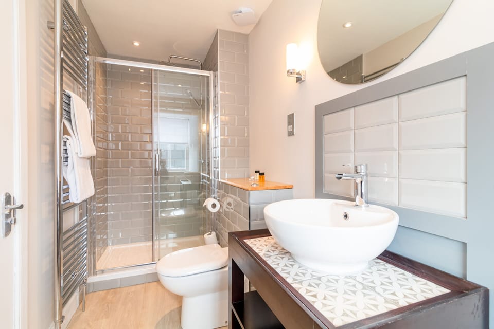 Double or Twin Room, 1 King Bed, Non Smoking | Bathroom | Shower, free toiletries, hair dryer, towels