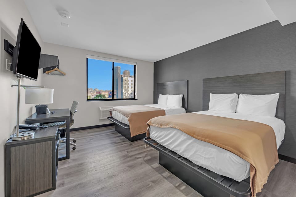 Room, 2 Queen Beds, Non Smoking | Desk, free WiFi, bed sheets