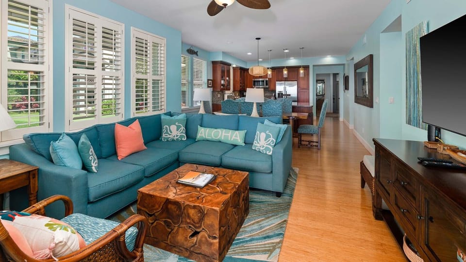 Pili Mai Resort at Poipu #10L - Living Great Room - Parrish Kauai