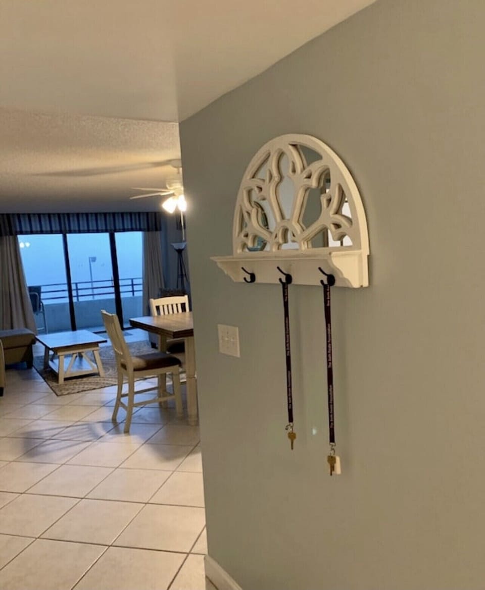 View from the front door with the location of your keys.