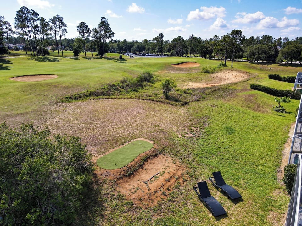 The backyard offers stunning views of your private pool, championship golf course, and resort clubhouse with incredible amenities like Lap Pool, Pickleball, Tennis, and Children's Playground.