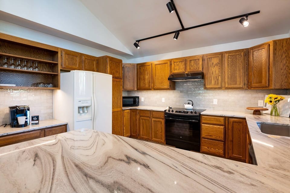 A kitchen full of all the amenities you need for your home away from home