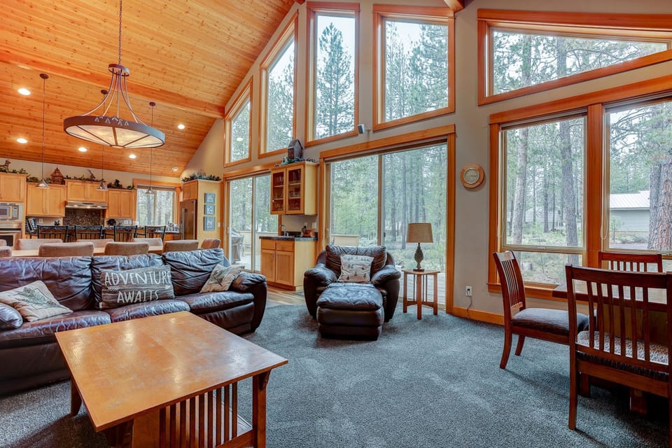 Great Room with cathedral windows