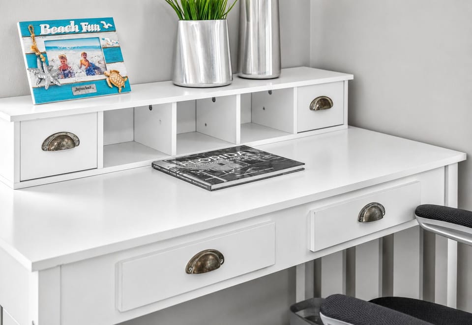 Desk and chair workspace included