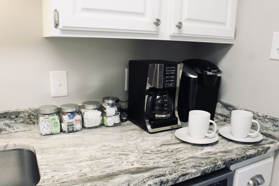Keurig & Drip Coffee Maker w/ pods, creamer, sweetners, & filters to get started