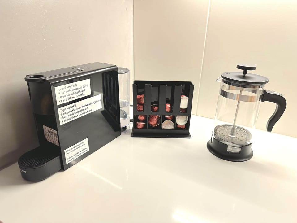 We offer free coffee capsules for the Nespresso machine