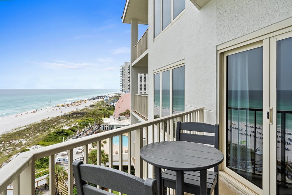 Private balcony with breathtaking Gulf views, perfect for morning coffee, sunset cocktails, and peaceful seaside relaxation.