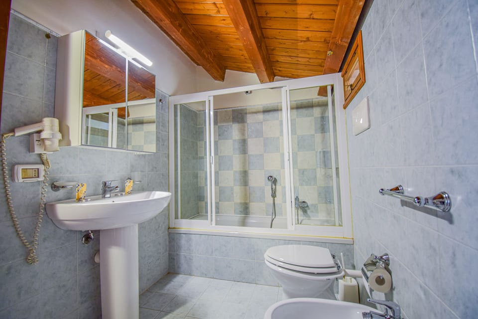 Basic Double Room | Bathroom | Shower, rainfall showerhead, bidet, towels