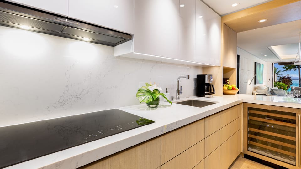 Subzero wine fridge 
Wolf induction cooktop