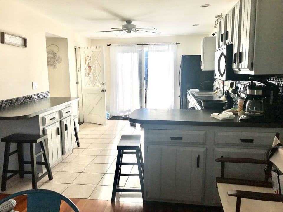 Slider from kitchen to ourdoor deck.